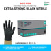 1000 Gloves (10 Boxes) - Disposable Gloves - EXTRA STRONG - Powder Free - Black Nitrile - Bodyguards GL896® - Champions Gloves