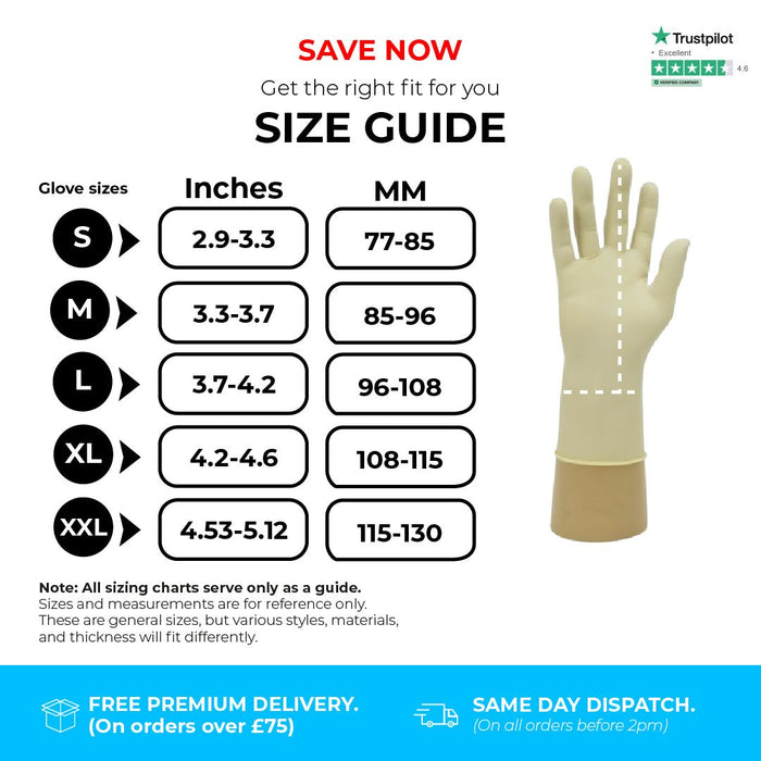 1000 Gloves (10 Boxes) - Disposable Gloves - Non Medical Powder Free - Latex - Bodyguards GL888® - Champions Gloves