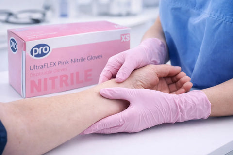 Pro Pink Nitrile Disposable Gloves – Powder Free (1000 Gloves)