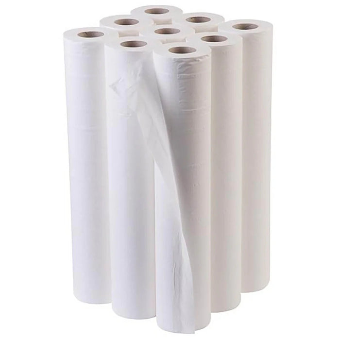 20” White 2 - Ply Couch Rolls - Recycled - 40m x 9 Rolls/Case - Champions Gloves