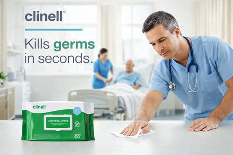 Clinell Universal Surface Wipes – 200 Wipes (Pack of 6)