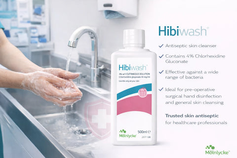 Hibiwash Hand & Skin Cleanser Set – 6 x 500ml Bottles + Z-Fold Towels