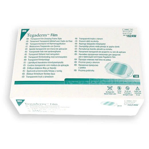 3M Tegaderm Transparent Film Dressing With Window - 4.4cm x 4.4cm - Box of 100 - Champions Gloves