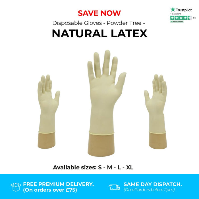 500 Gloves (5 Boxes) - Disposable Gloves - Non Medical Powder Free - Latex - Bodyguards GL888® - Champions Gloves