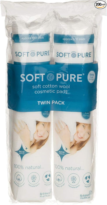 Robinson Soft & Pure Cosmetic Pads Pack of 200 (1 x 200)