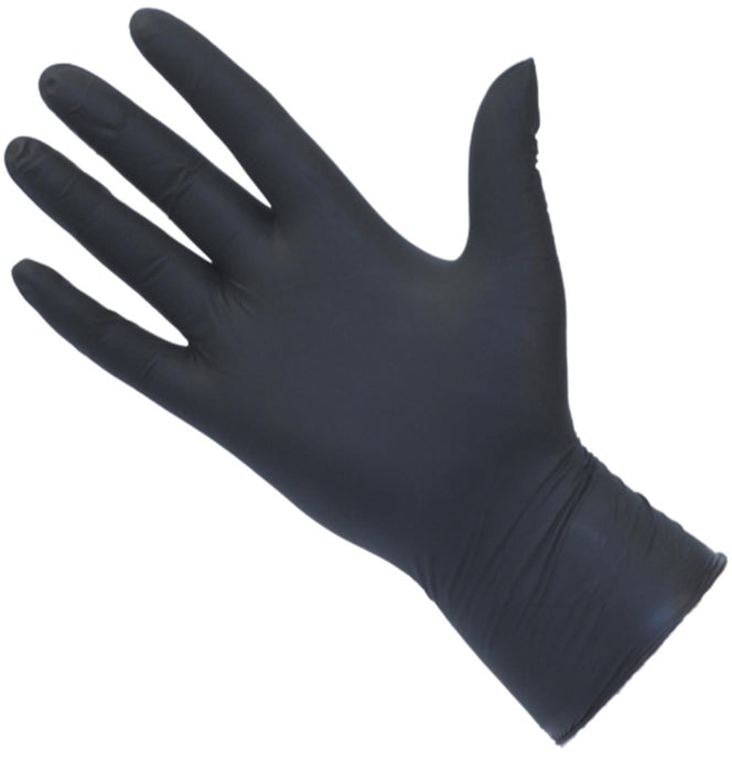 1000 Gloves, 10 Packs of 100 Gloves, Full Case of Disposable Nitrile Gloves - Extra Strong 5G - Premium Black - Powder Free