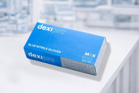 DexiPro Blue Nitrile Disposable Gloves