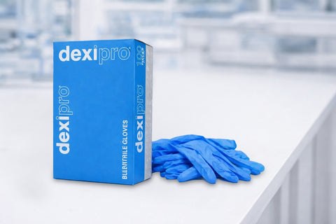 DexiPro Blue Nitrile Disposable Gloves