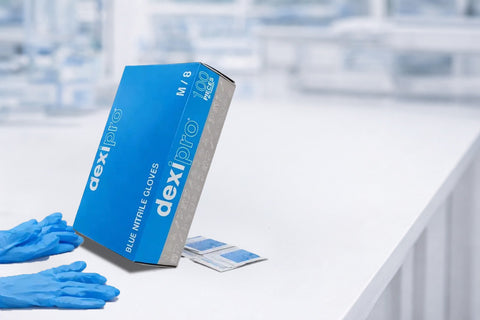 DexiPro Blue Nitrile Disposable Gloves
