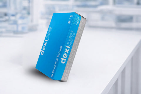 DexiPro Blue Nitrile Disposable Gloves