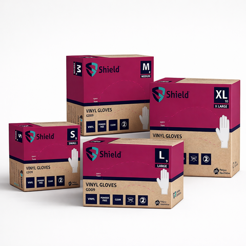 Shield Clear Vinyl Disposable Gloves – Powder Free (3000 Gloves)