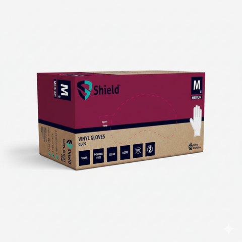Shield Clear Vinyl Disposable Gloves – Powder Free (3000 Gloves)