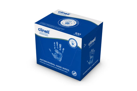 Clinell Antimicrobial Hand Wipes (Pack of 100 Sachets)