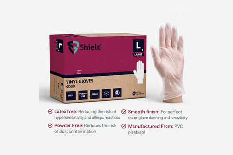 Shield Clear Vinyl Disposable Gloves – Powder Free (1000 Gloves)