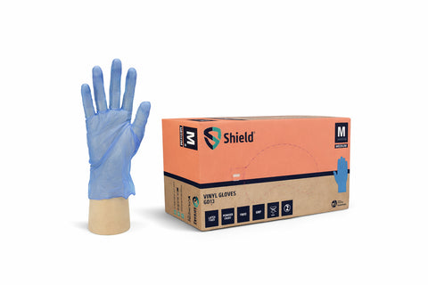 Shield Blue Vinyl Disposable Gloves – Powder Free (1000 Gloves)