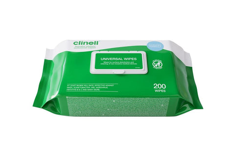 Clinell Universal Surface Wipes – 200 Wipes (Pack of 6)