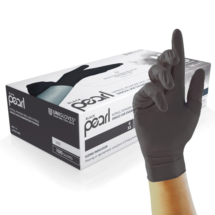 Unigloves GP003 Black Pearl Nitrile Gloves - Pack of 100