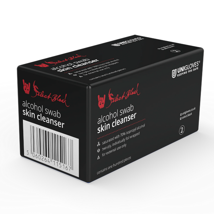 Unigloves - Select Black Swabs - Pack of 100