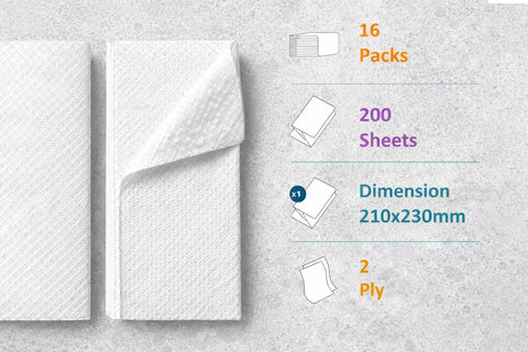 White Z-Fold Hand Towels Details