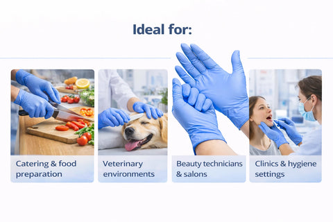 DexiPro Blue Nitrile Disposable Gloves – Powder Free (3000 Gloves)