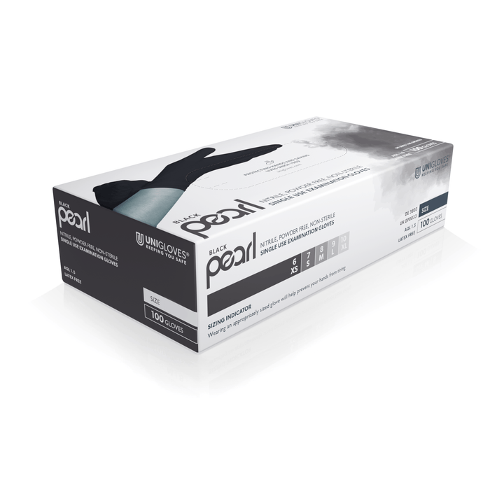 Black Pearl Nitrile Disposable Gloves – Powder Free – Unigloves GP003® (100 Gloves/1 Box) - Champions Gloves