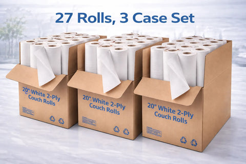 White 2-Ply Couch Rolls