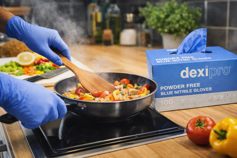 DexiPro Blue Nitrile Disposable Gloves – Powder Free (3000 Gloves)